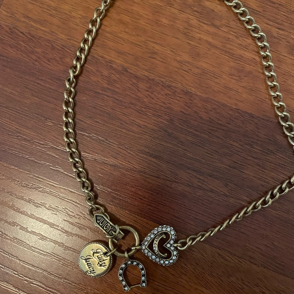 Necklace Juicy Couture Love Luck Lady Horseshoe Charms Pendants Choker